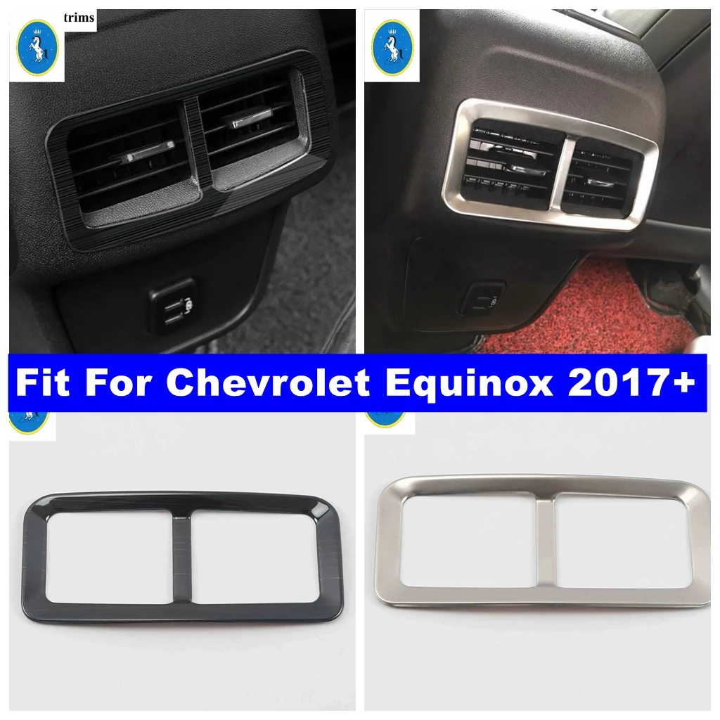 

Stainless Steel Rear Armrest Box Air AC Conditioning Outlet Vent Frame Accessories Cover Trim For Chevrolet Equinox 2017 - 2023