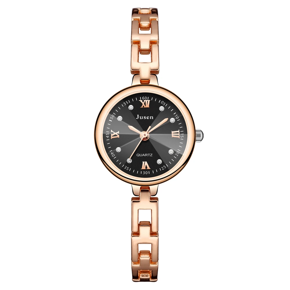 

Модные женские часы с маленьким циферблатом и кварцевым браслетом со стразами