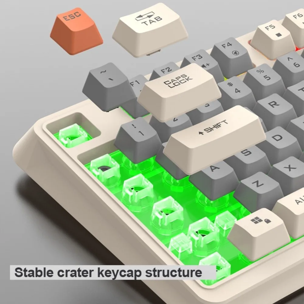 

Mechanical Feel Wired RGB Light Keyboard Adjustable Volume Independent Knob 94 Key RGB Keyboard Mixed Color Design Luminous