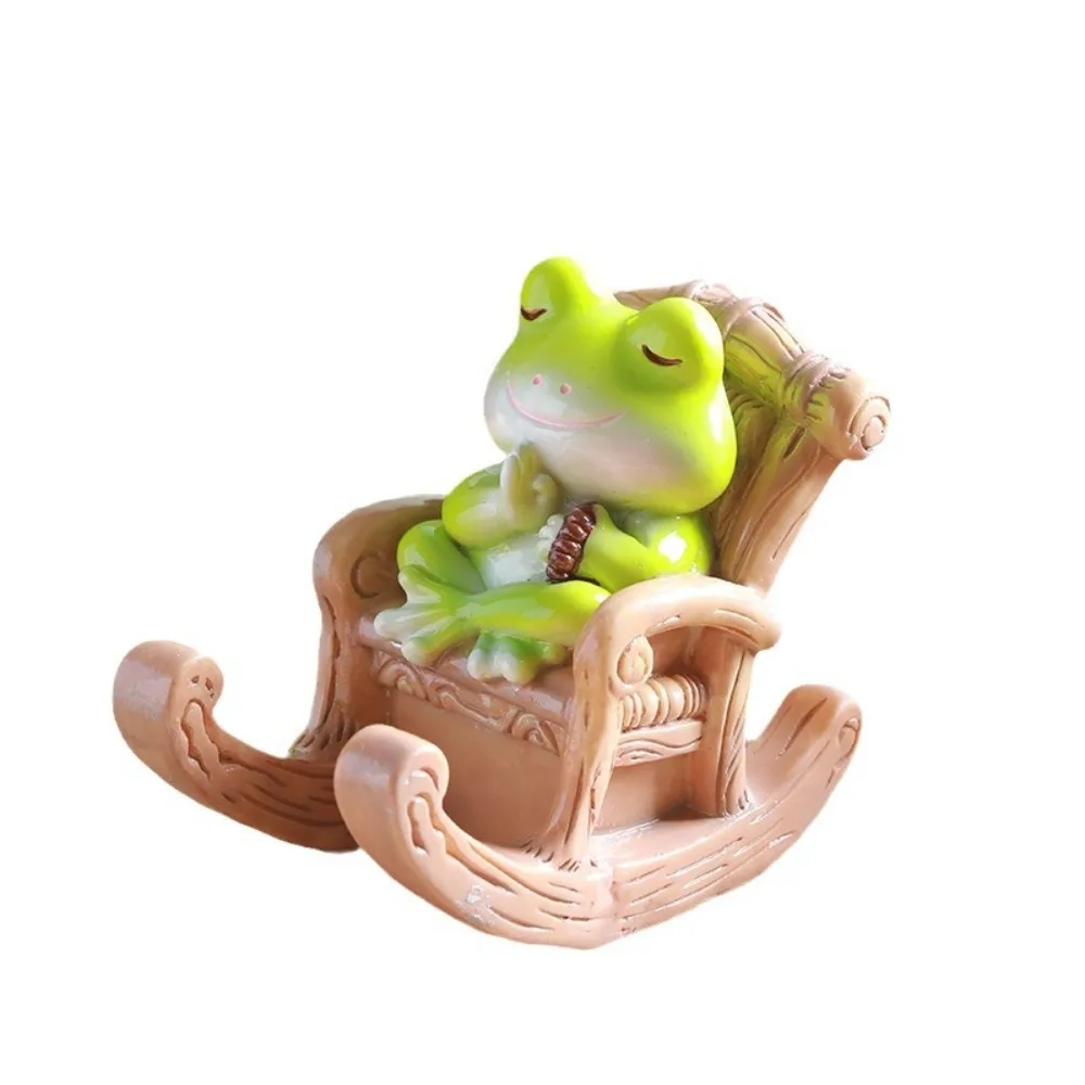 Rocking Chair Frog Creative Phone Holder Support Desk Decor Frog Phone Stand Cartoon PVC Doll Frog Phone Bracket