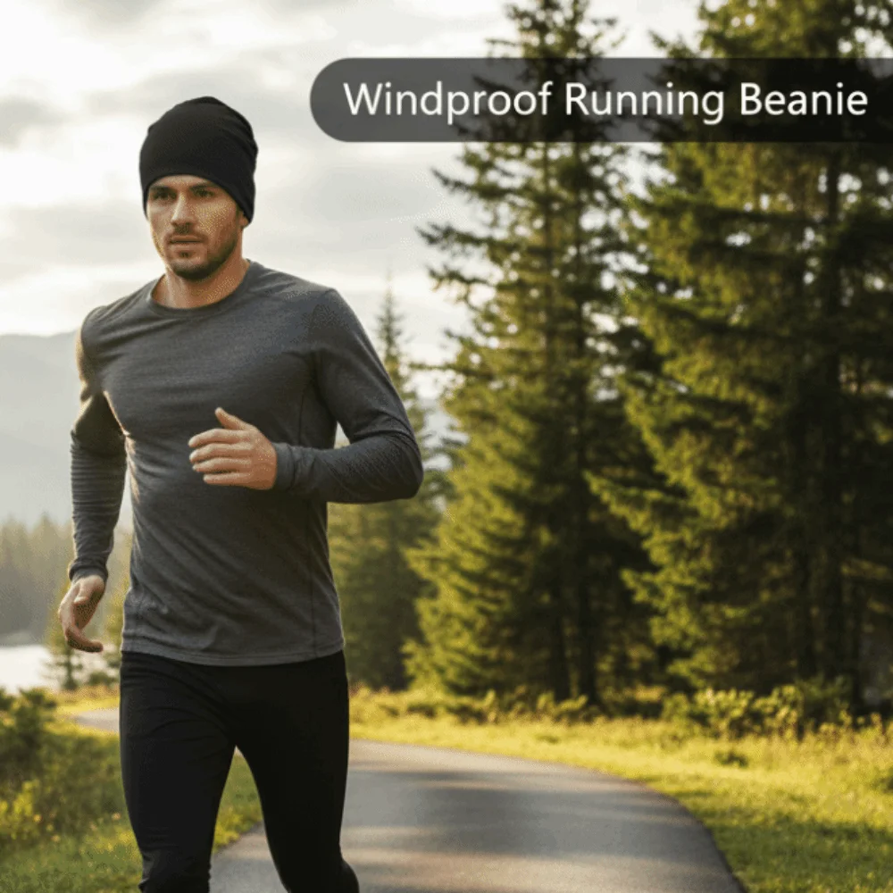 

Adjustable Length Winter Cycling Running Hats Stacked Solid Color Winter Sport Cap Warmer Sweat Absorption Outdoor Warm Hat