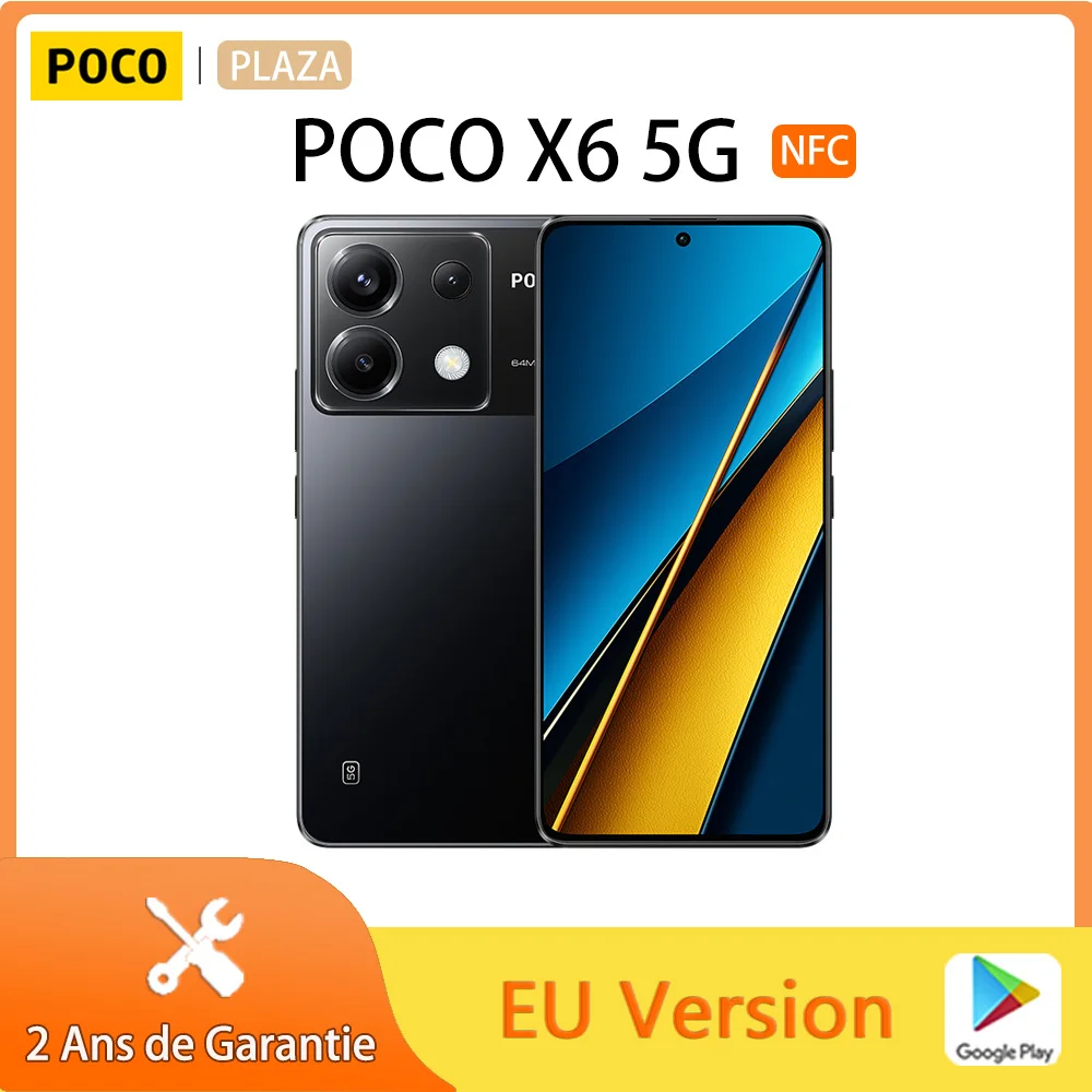 POCO X6 5G,Smart Phones,NFC,Snapdragon® 7s Gen 2,120Hz,64MP Triple Camera with OIS,67W Charging,5100mAh,Global Version