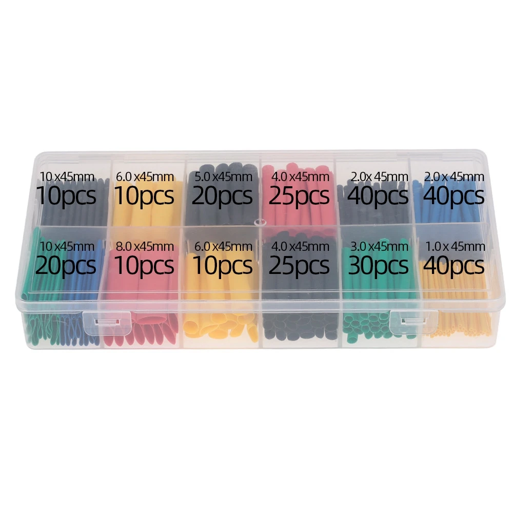 ท่อหดความร้อน280ชิ้นปลอกสายไฟ2:1หุ้มสายไฟฟ้าฉนวนหุ้มฉนวนกันความร้อนชนิดต่างๆ5สี8ขนาด I