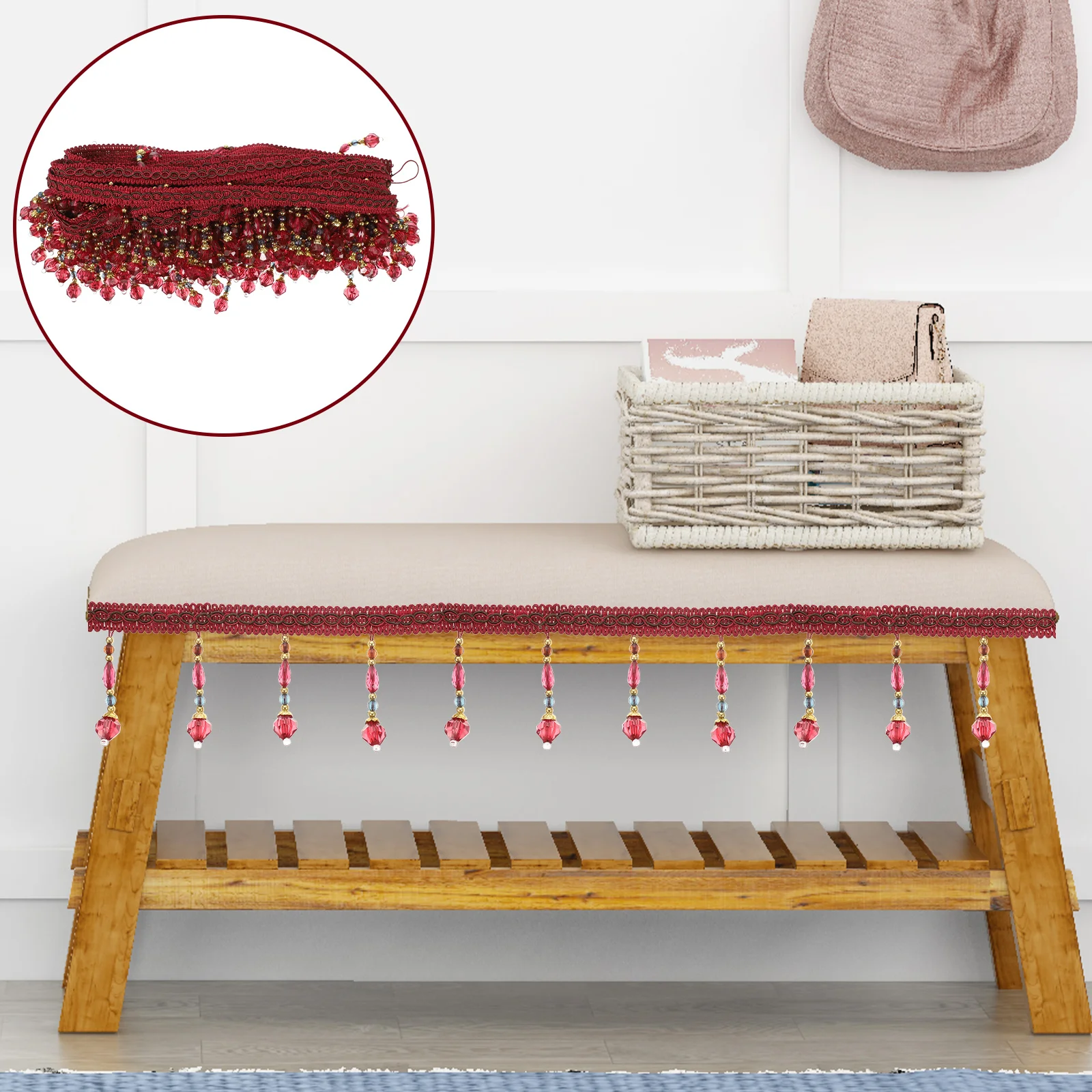 

Accessories Curtain Bead Lace Pendant Curtains Polyester Yarn Tassel Fringe Trim