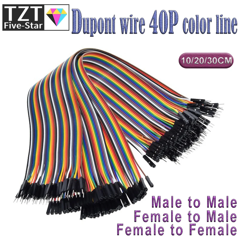 TZT Dupont Line 10cm/20CM/30CM Male to Male+Female to Male + Female to Female Jumper Wire Dupont Cable for arduino DIY KIT