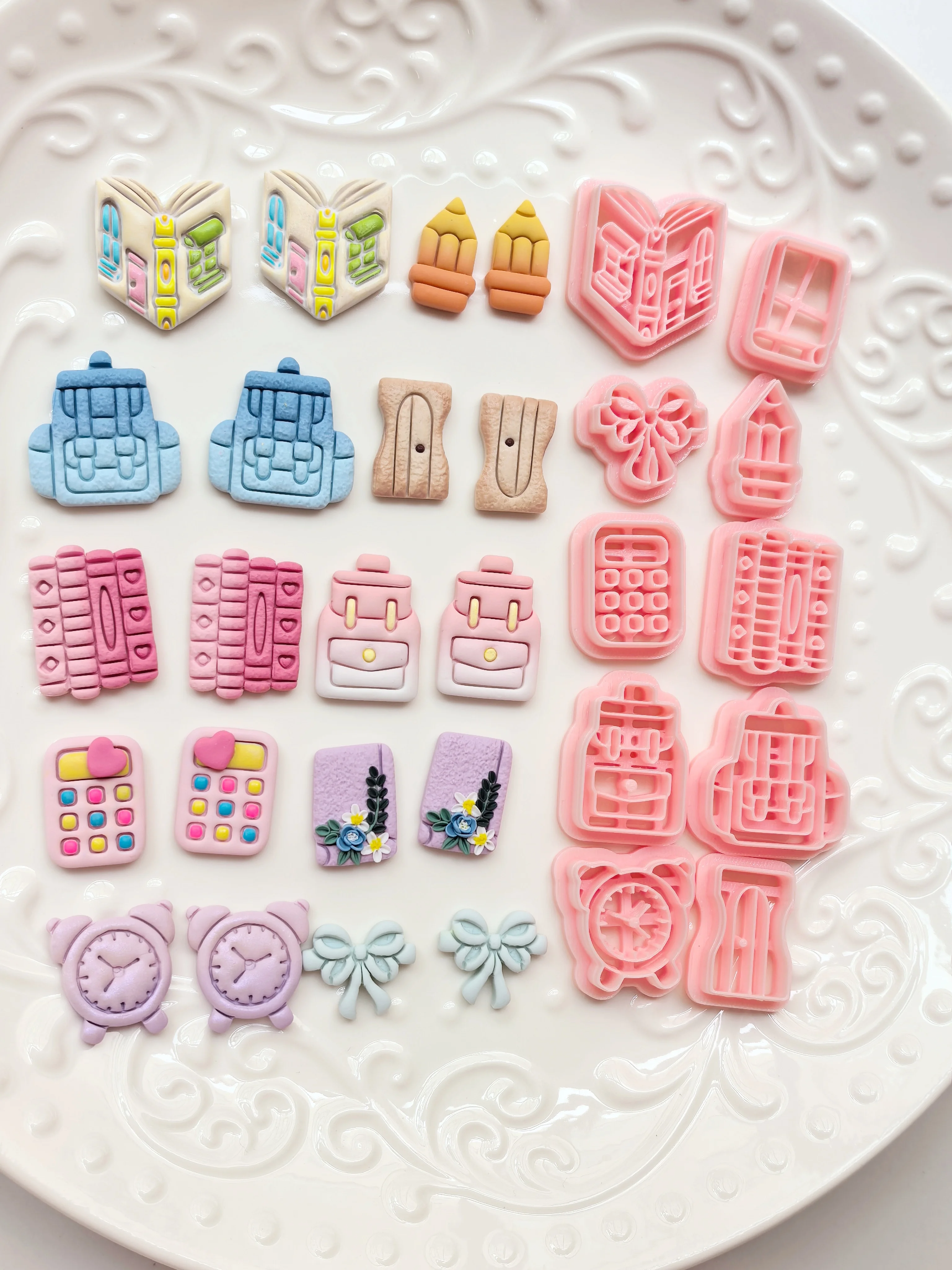 Back‑to‑School Polymer Clay Cutter, Soft Ceramic Earring Mold, DIY Handmade Earring Pendant Jewelry Quick Modeling Craft Tool
