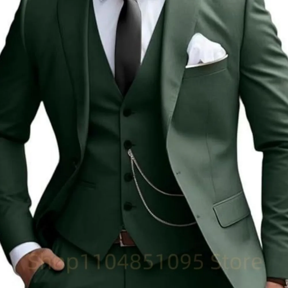 

Purple Suits for Men Slim Fit Groom Wedding Suits Tuxedo Best Man Blazer Vest Pants 3 Pieces Trendy Fashion Marriage Costume