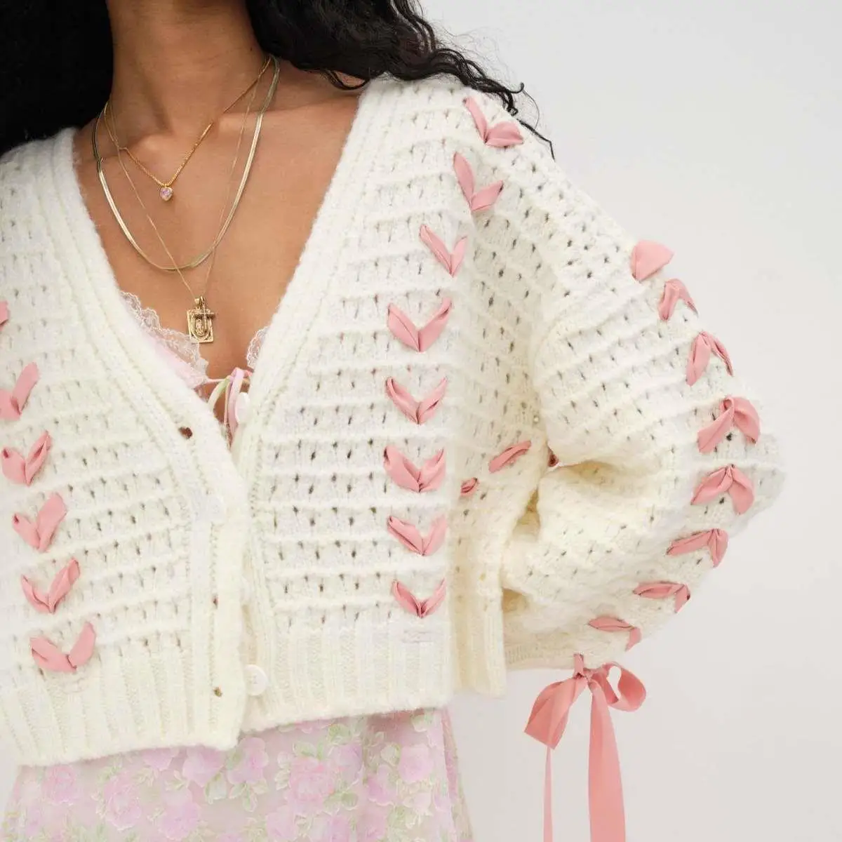 

Осень-зима, вязаный открытый кардиган с v-образным вырезом, свободный повседневный свитер, женский джемпер Sle Faion, удобное полиэфирное волокно