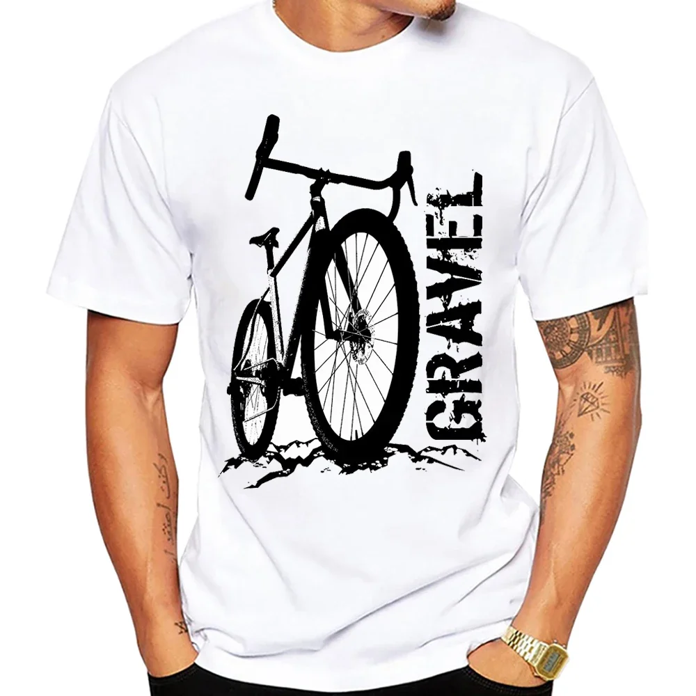 Gravel Grinder Bikepacking Cycling T-Shirt Summer Men Mountain Bike Short Sleeve Fixed Gear Bicycle Sport Boy Casual White Tees