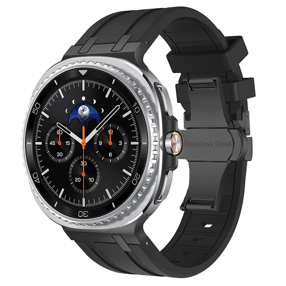 Sports Silicone Strap for Samsung Galaxy Watch Ultra 2025 47mm Butterfly Buckle Band For Galaxy Watch 8 8 Classic 40mm 44mm 46mm