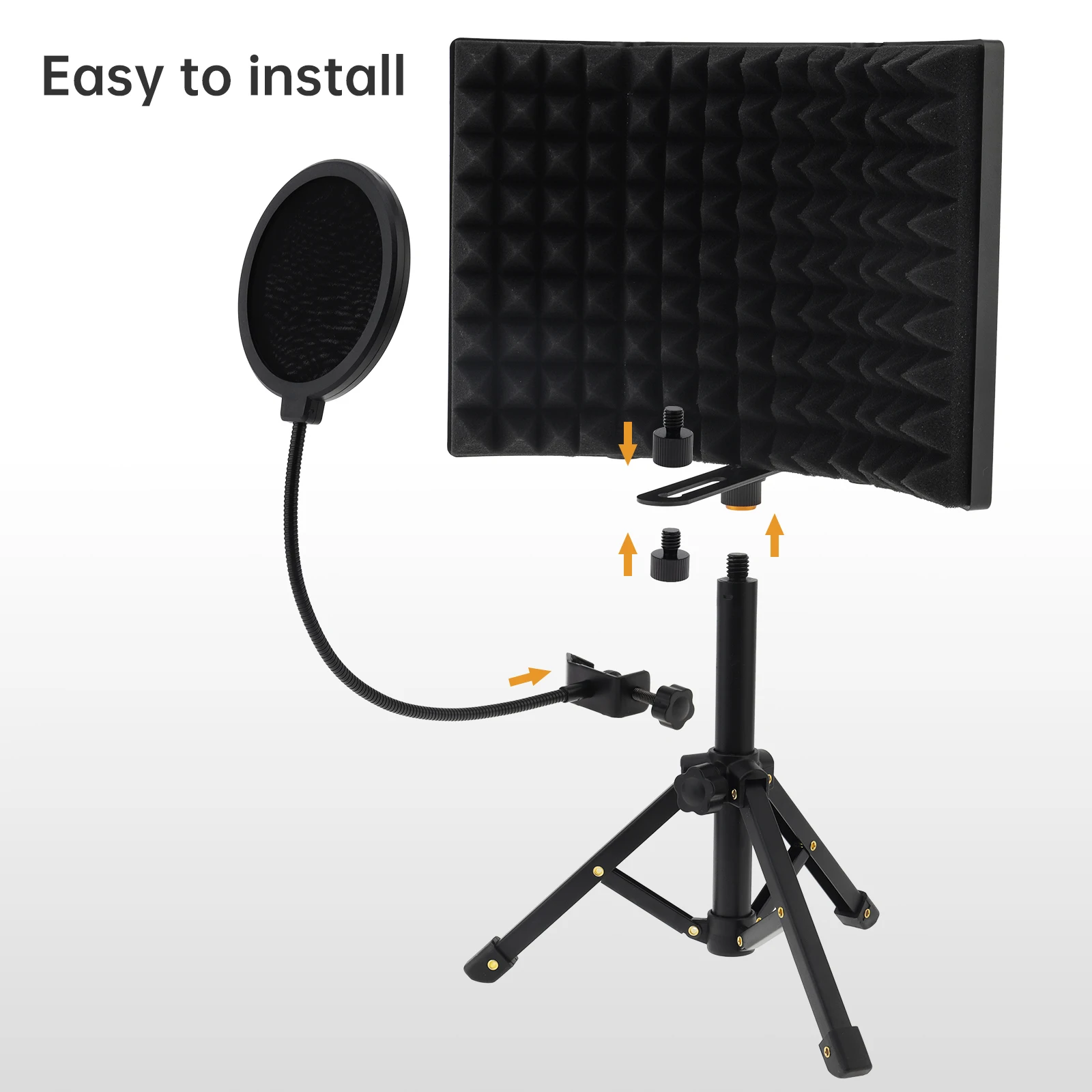 ميكروفون عزل درع ترايبود البوب مجموعة مرشحات شاشة الرياح ميكروفون درع لوحة طوي عزل درع 3/8 إلى 5/8 بوصة المسمار
