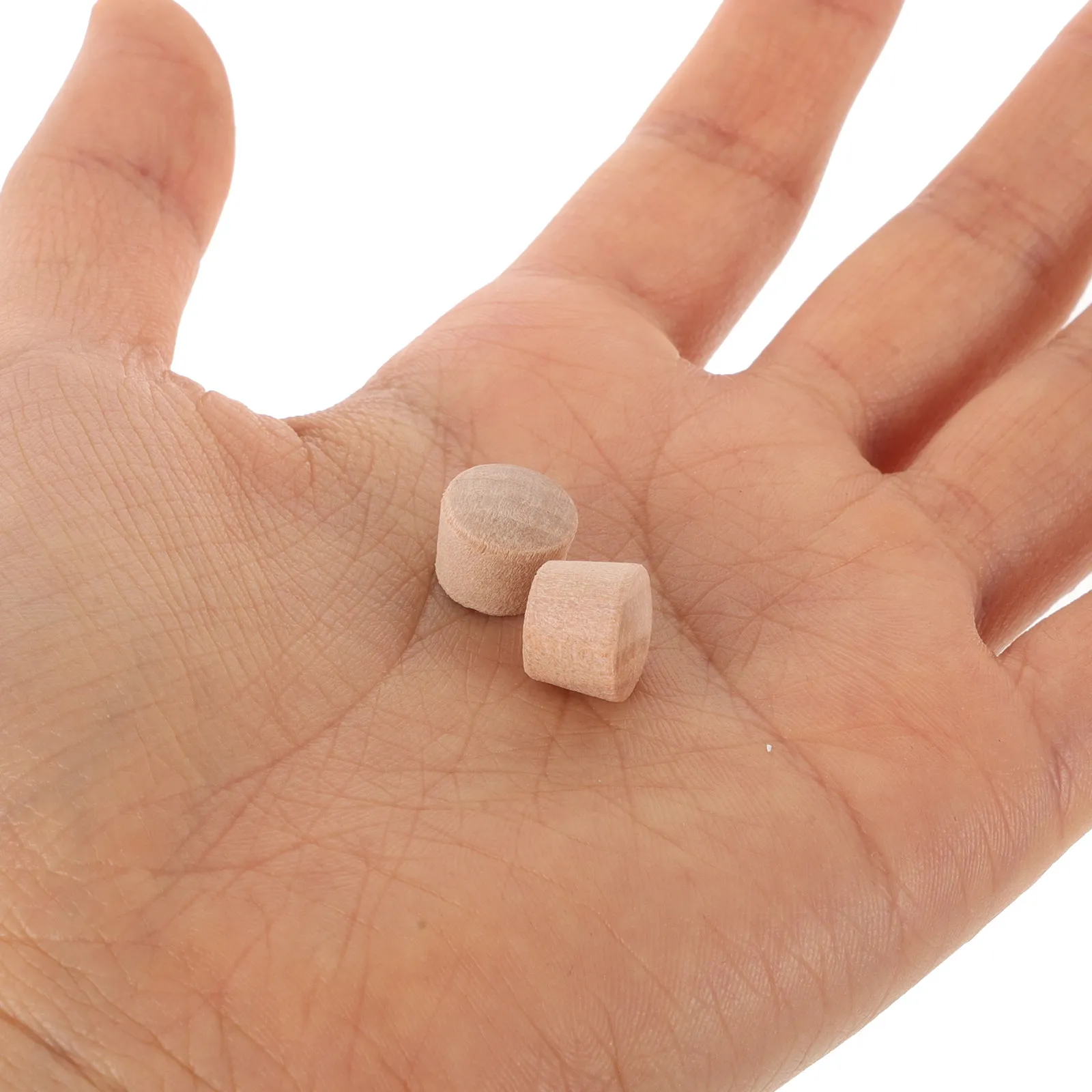 

50Pcs Wood Plugs Natural Hardwood Button Hole Plugs for Furniture Cabinet Screw Holes Snap-in Decorative Wooden Plug Replacement