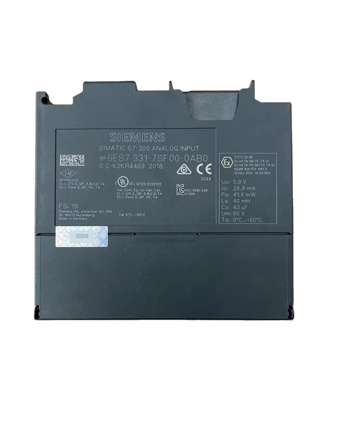 

New Original Warranty For One Year PLC Simatic S7-300 Analog Input Module PLC 6ES7331-7SF00-0AB0