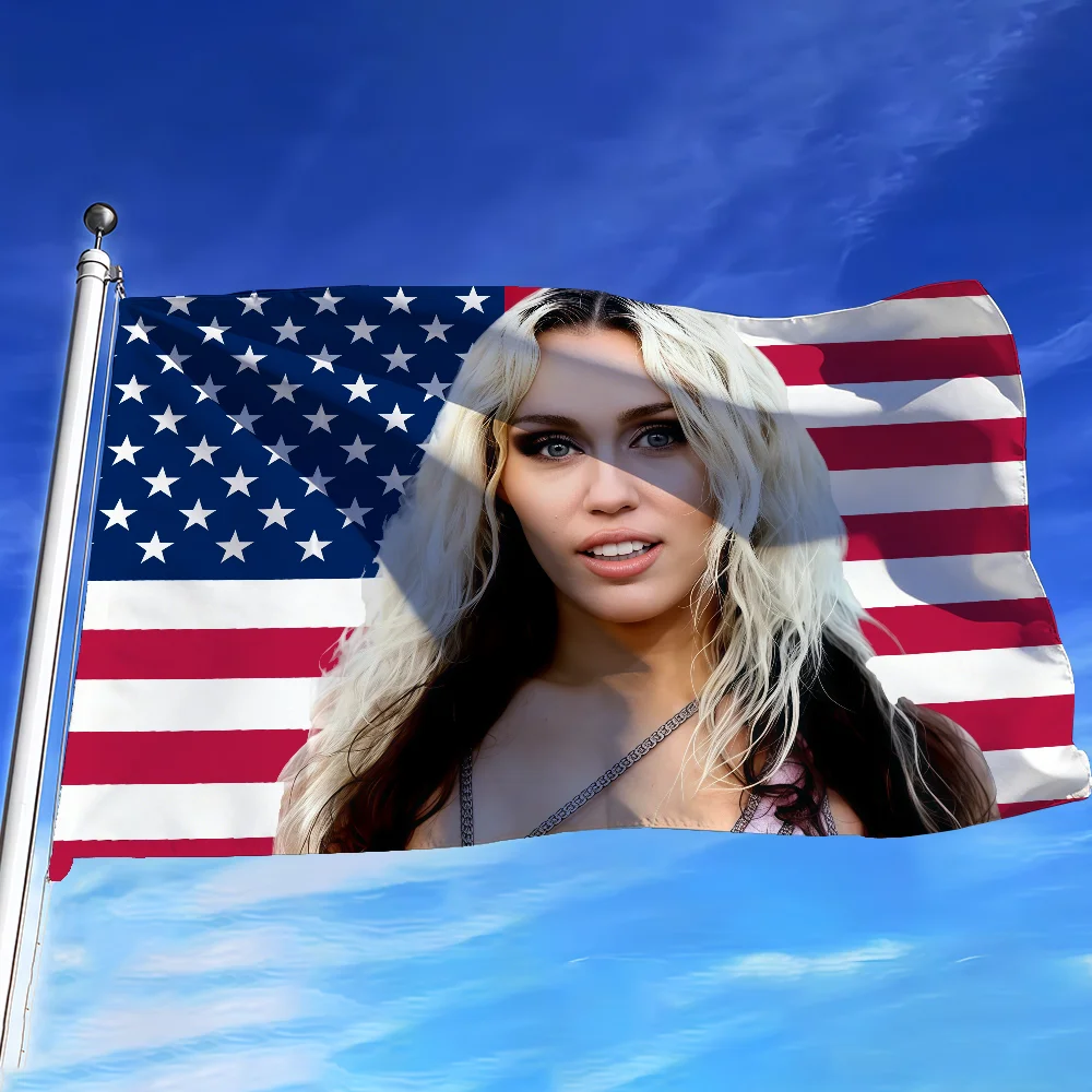 Flagge der amerikanischen Sängerin Miley Cyrus für Schlafzimmer, Wohnzimmer, Bar, Garten, Outdoor, aktive Dekoration, Hintergrund und Konzert