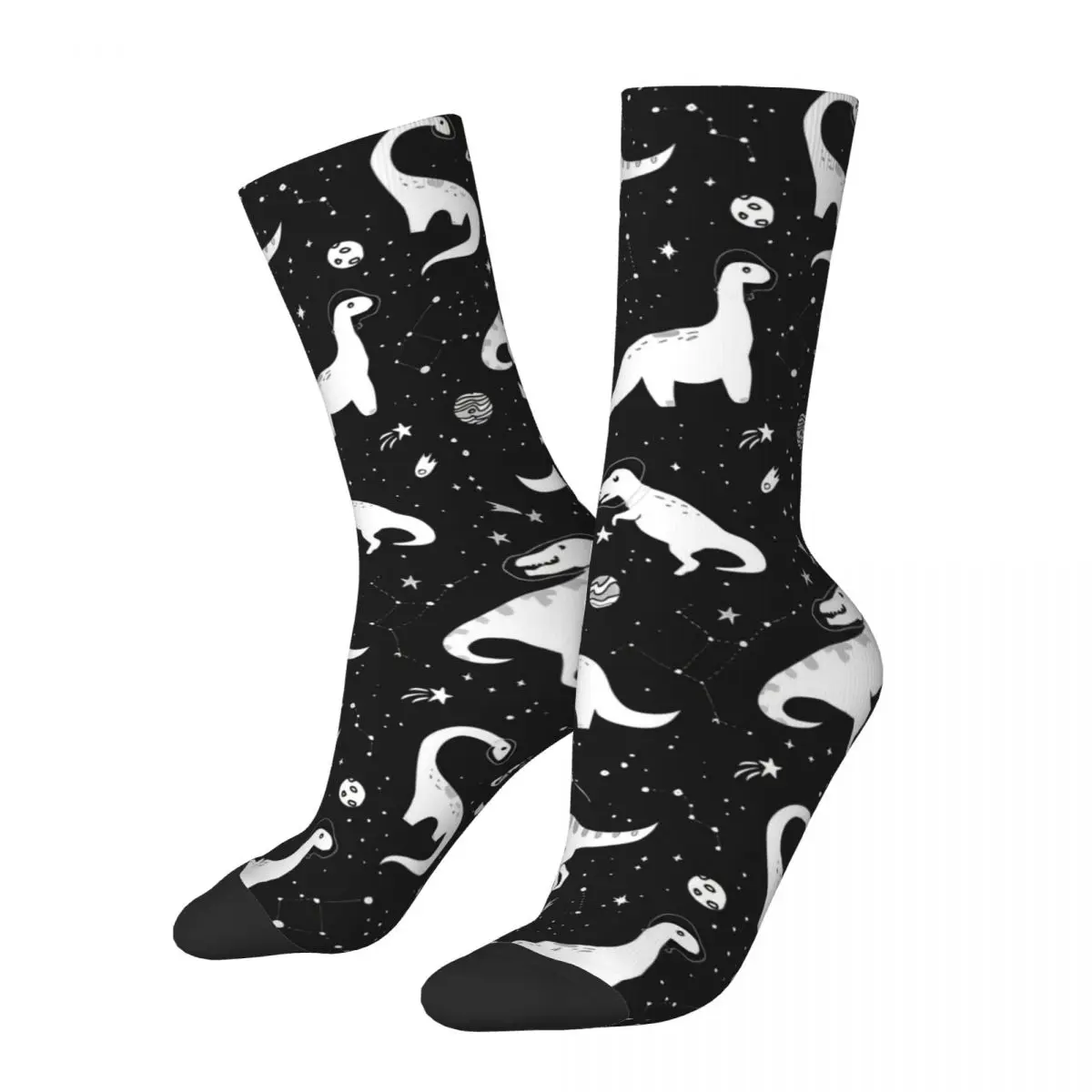 Space Dinosaurs Happy Men's Socks Retro T. Rex Dinosaurs Street Style Crazy Crew Sock Gift Pattern Printed