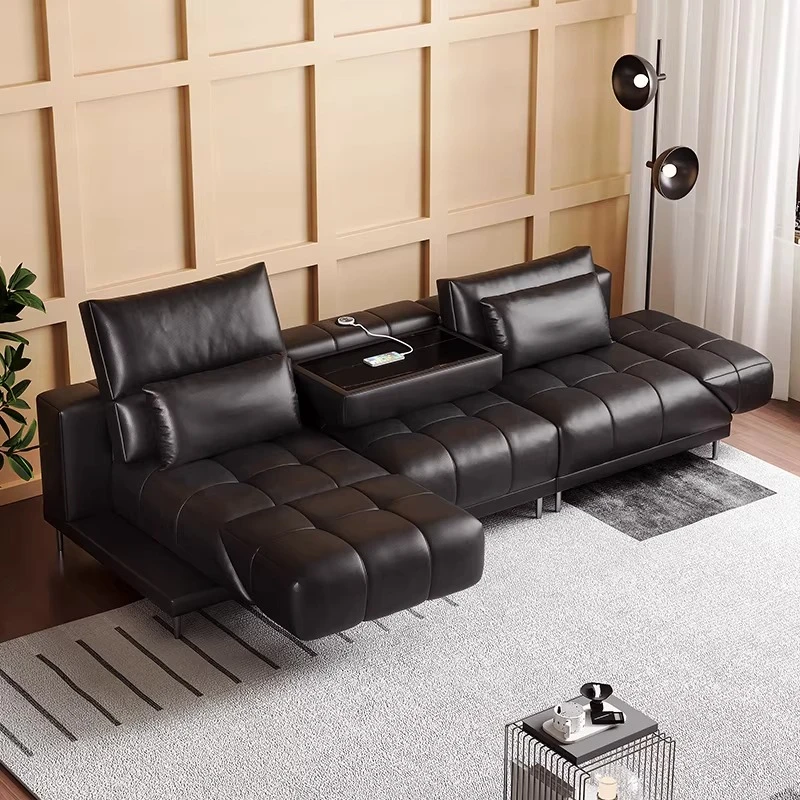 

Multifunctional leather sofa living room swivel adjustable sofa