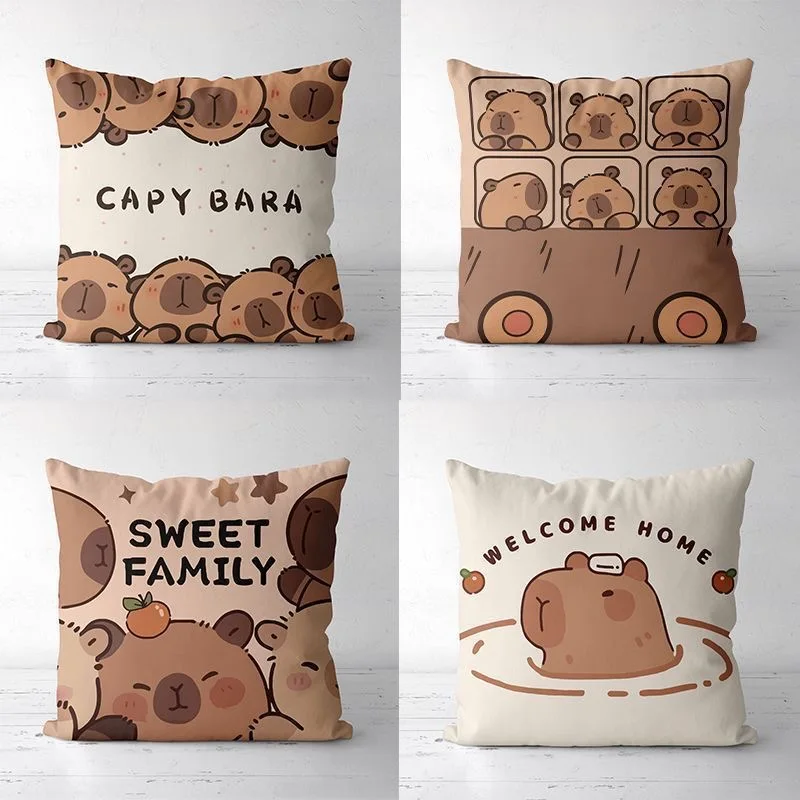 

Cute Kapibara Capybara Cartoon Two-dimensional Pillowcase Children's Bedroom Sofa Cushion Cover Nap Pillow Cover