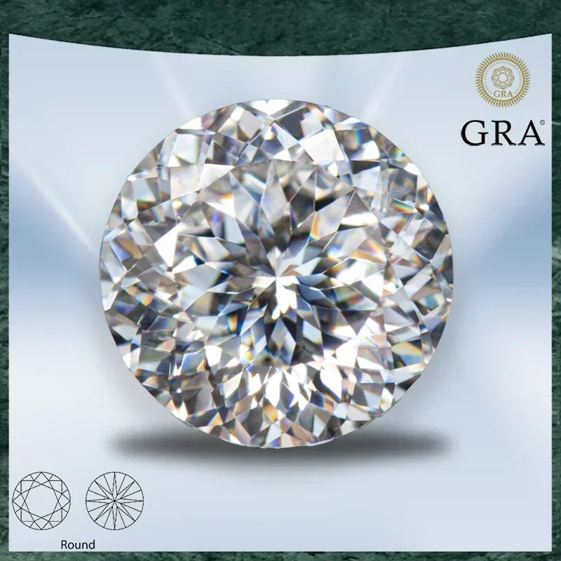 

Moissanite Stone Round Special 100 Faceed Cut D Color VVS1 with GRA Certificate for Gemstone Charms Top Jewelry Making Materials