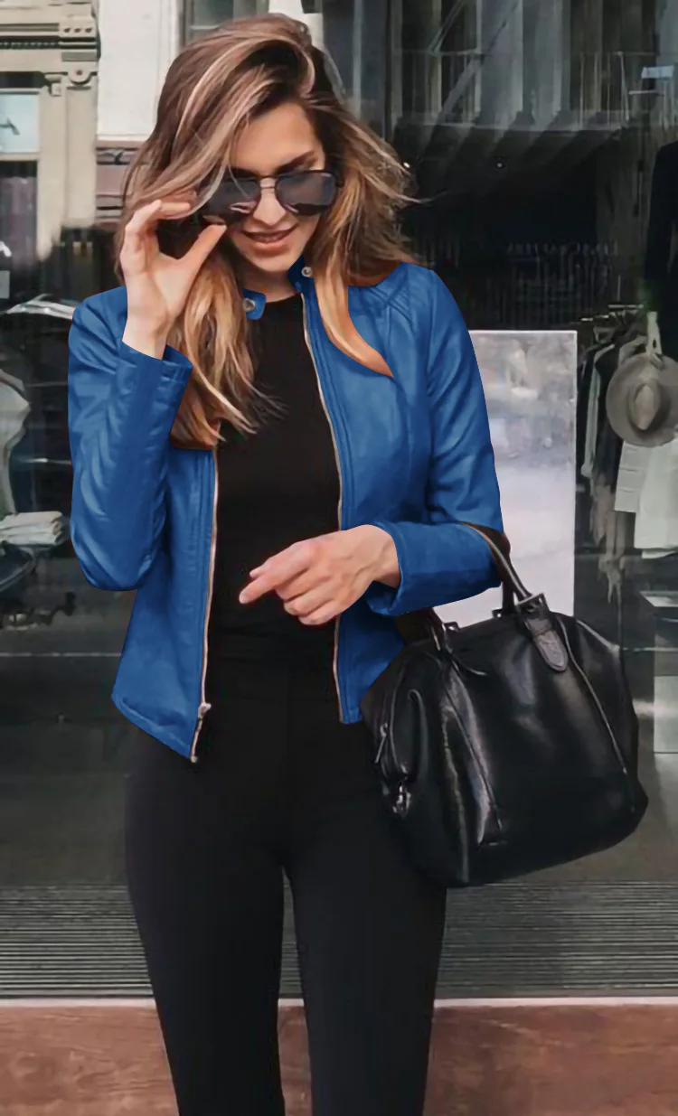 New Hot Sale Autumn Winter Women's Clothing Fashion Leather PU Suit Blazers