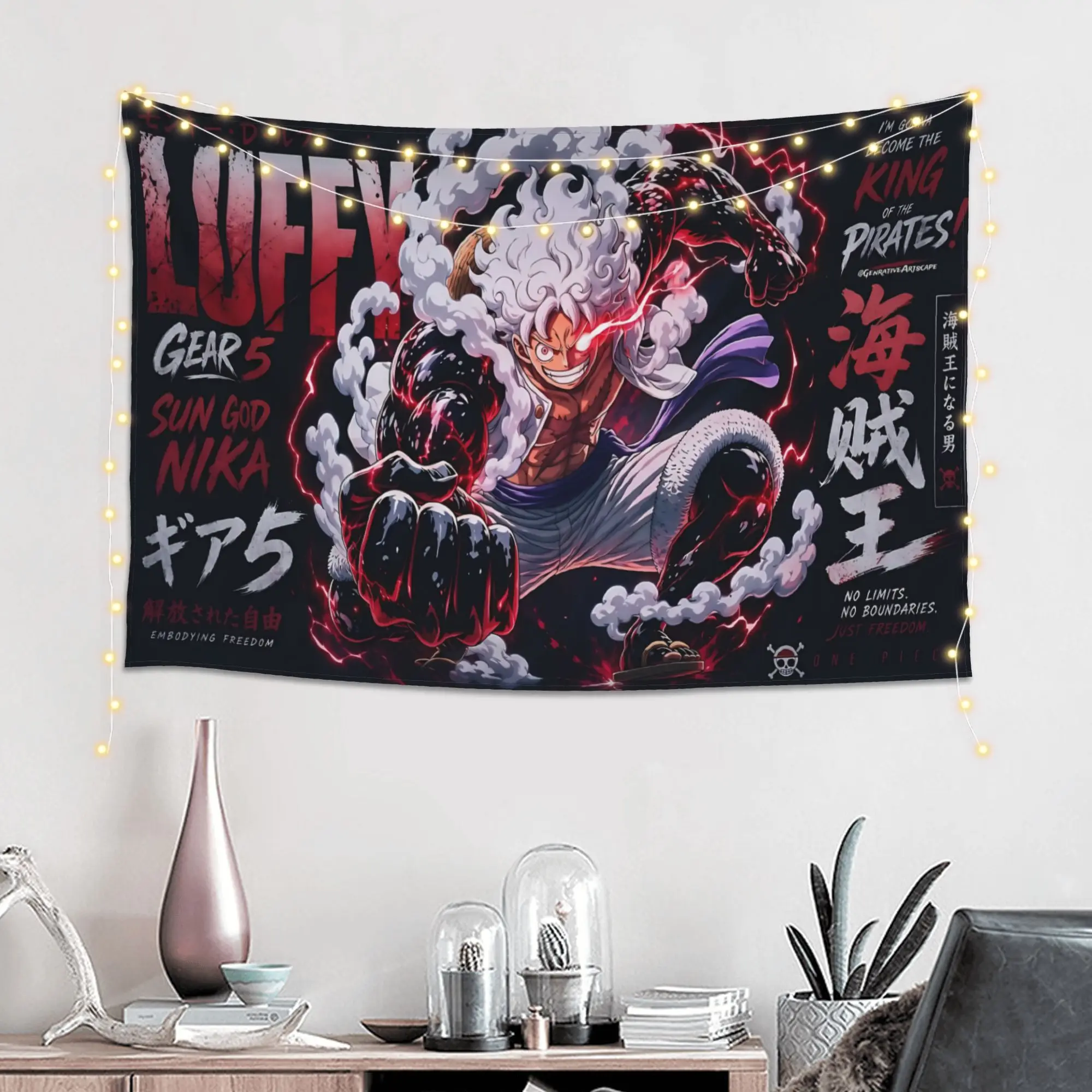 Cutecore Anime One Pieces Tapestry Bedroom Decoration  Wall Hanging Blanket Tapestry Cool Stuff For Room