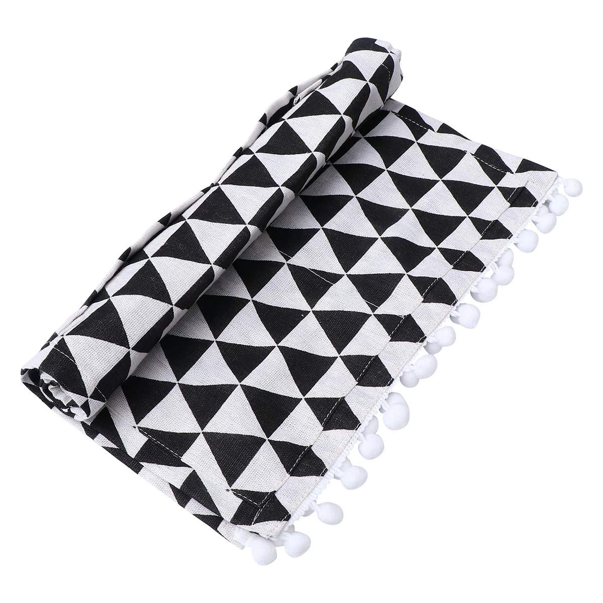 القطن الكتان غطاء فرن الميكروويف العالمي 30x90 سنتيمتر مثلث أسود الغطاء الواقي فرن محمصة اللاحم ديكور المطبخ #5