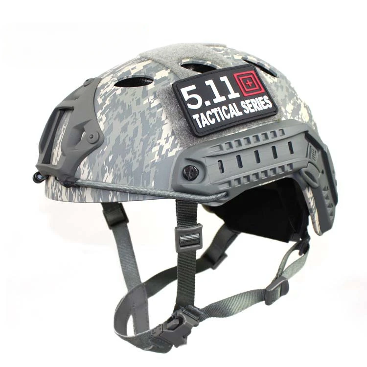 FAST Helmet PJ Oval Hole OPS Adjustable Suspension, Game CS Military Fan Tactical Helmet MC Camouflage ACU