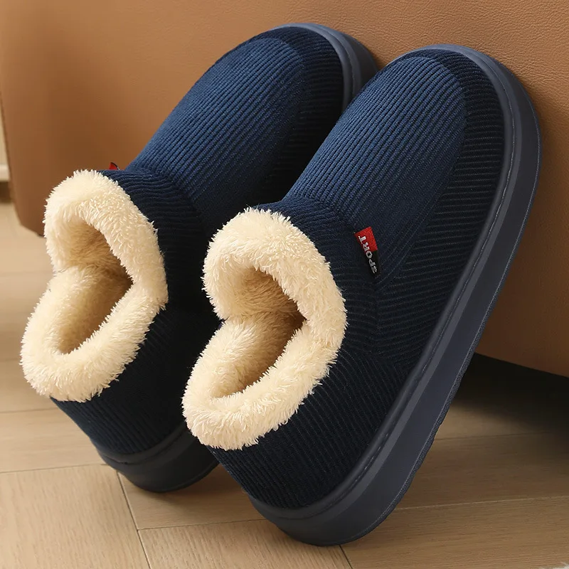 Unisex Winter-Plüsch-Schneestiefel mit Warmer Dicker Sohle für Innen- und Außenbereich Rutschfeste Hausschuhe – Detail 9