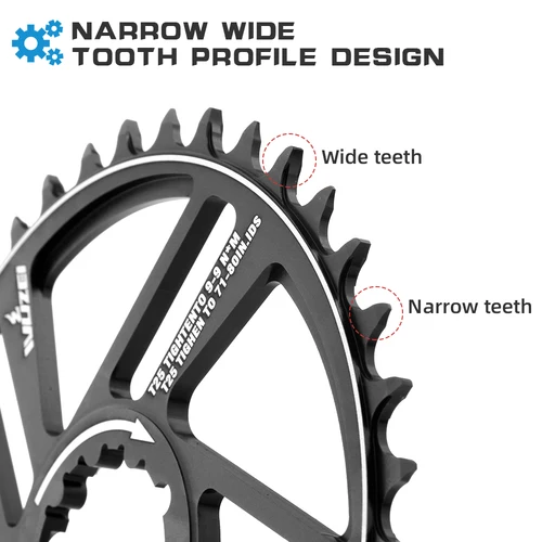 Imagen 2 del producto WUZEI 1/3/6mm bicicleta compensada MTB bicicleta de montaña estrellas 30T/32T/34T/36T corona plato de bicicleta para Sram XX1 XO1 X1 GX XO platos y bielas