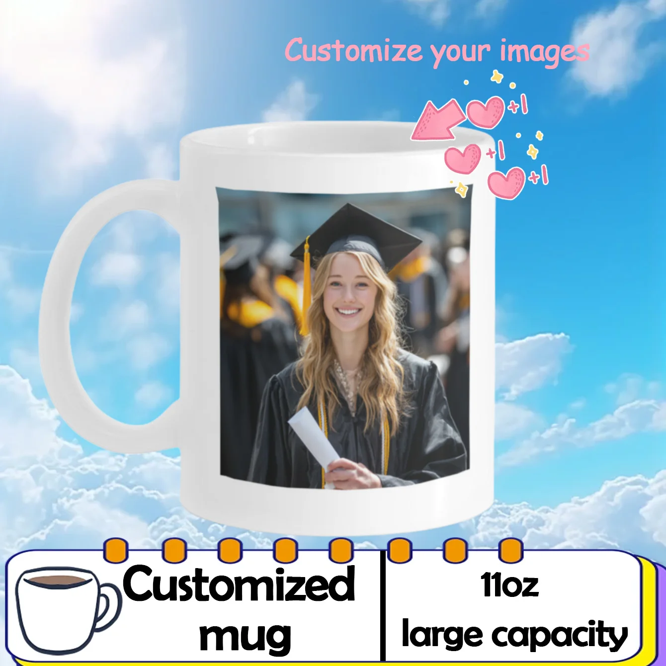 

Customized mug with large capacity Personalized cup with picture text name personalized gift
