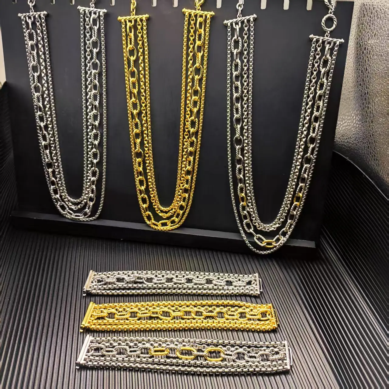 

S925 Стерлингового Серебра 2025 Новый 29 мм Многоцепочка Ожерелье Браслет Унисекс Модные Персонализированные Модные Ретро Роскошные Ювелирные Изделия