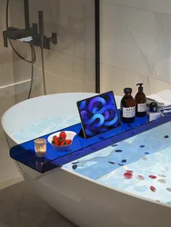 Acrylic bathtub rack, telephone, iPad storage rack, transparent stand, special bathtub tray for bathing