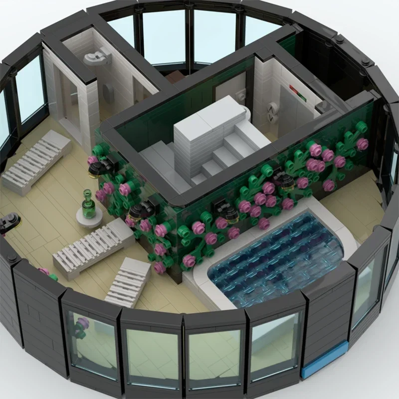 Moderno modelo de vista de rua moc tijolos de construção tecnologia do hotel imperial blocos modulares presentes brinquedos de natal diy conjuntos montagem