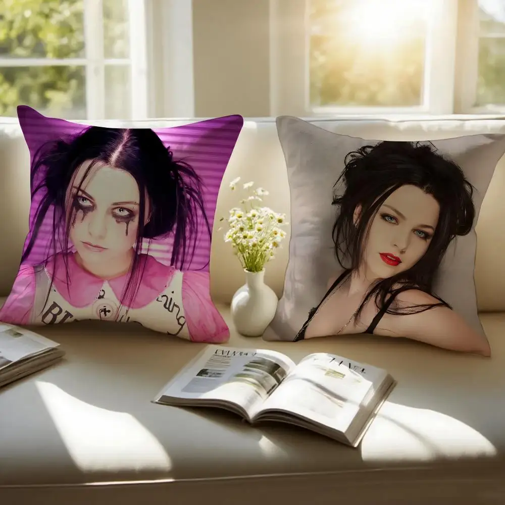 Gothic Band Evanescence Cushion Cover Pillowcase Anti-dustmite Invisible Zipper Short Plush Sofa Cushion