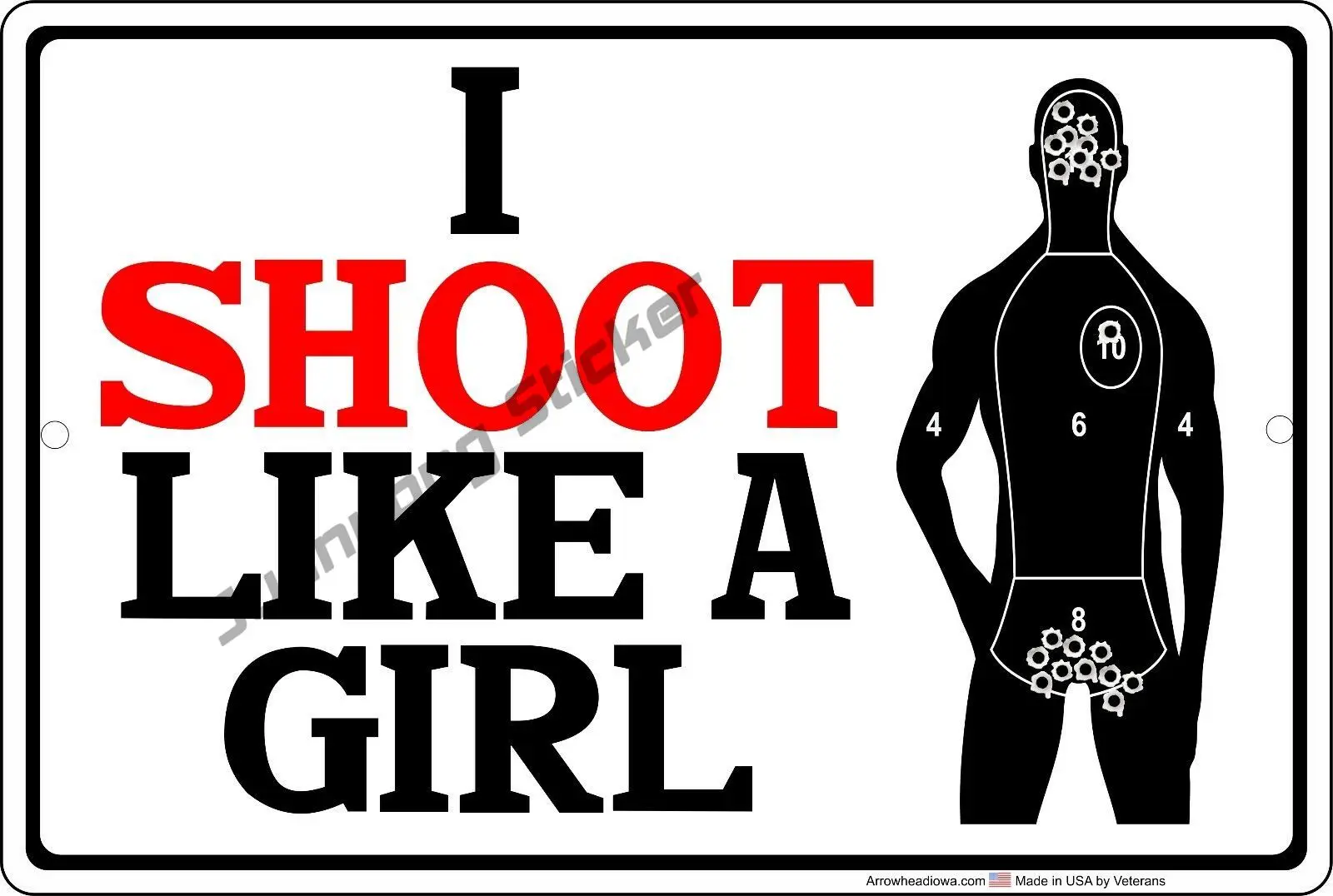 

I Shoot Like A Girl Car Stickers JDM for Men Sign Car Accessories Cartoon Glue Sticker Creative Oem Stickers KK 10cm