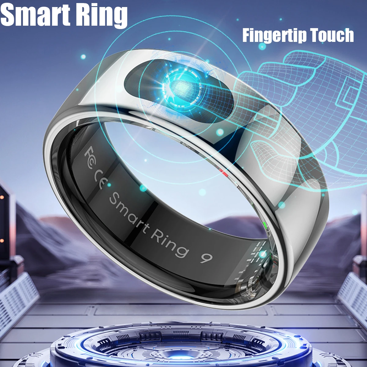 

R08 Smart Ring For Xiaomi Samsung Indicator light Sports 5ATM Waterproof Heart Rate Blood Oxygen Sleep Gesture Control Man Woman