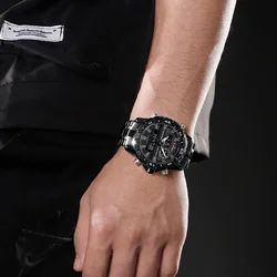 2024 Top Brand NAVIFORCE Men's Watch Quartz Analog LCD Digital Wristwatch Male Stainless Steel Strap Water Resistant Date Clock