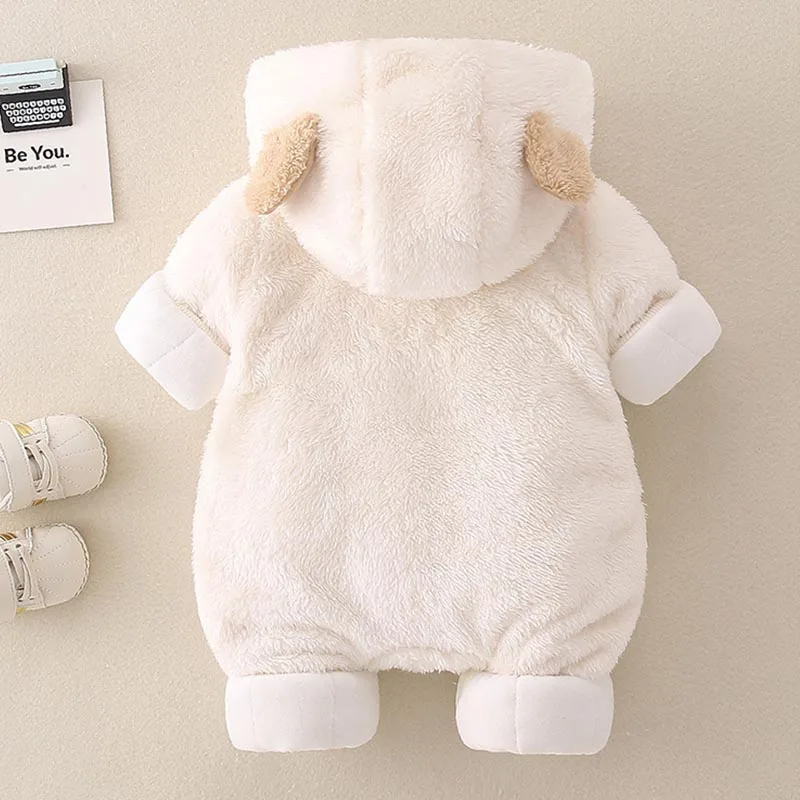 Baby Autumn Winter Warm Jumpsuit Cartoon Little Bear Cute Toddler Romper Crawling Clothes Newborn Boy Costume Clothing Overall