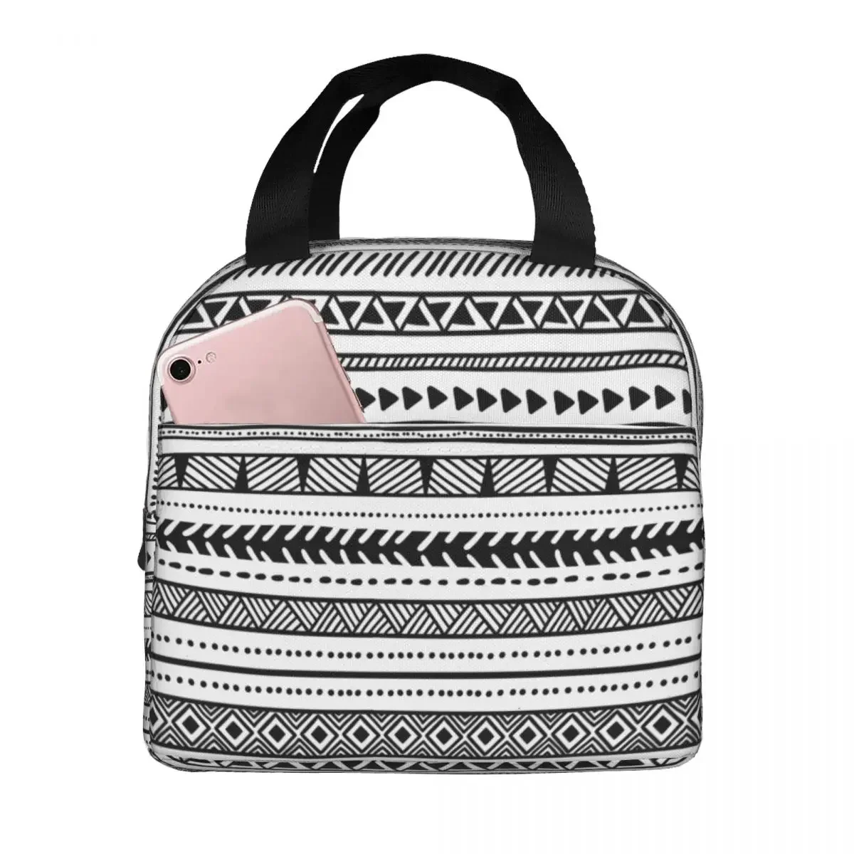 Lunch Bag for Women Kids Ethnic Style Thermal Cooler Portable Work Ox Lunch Box Handbags