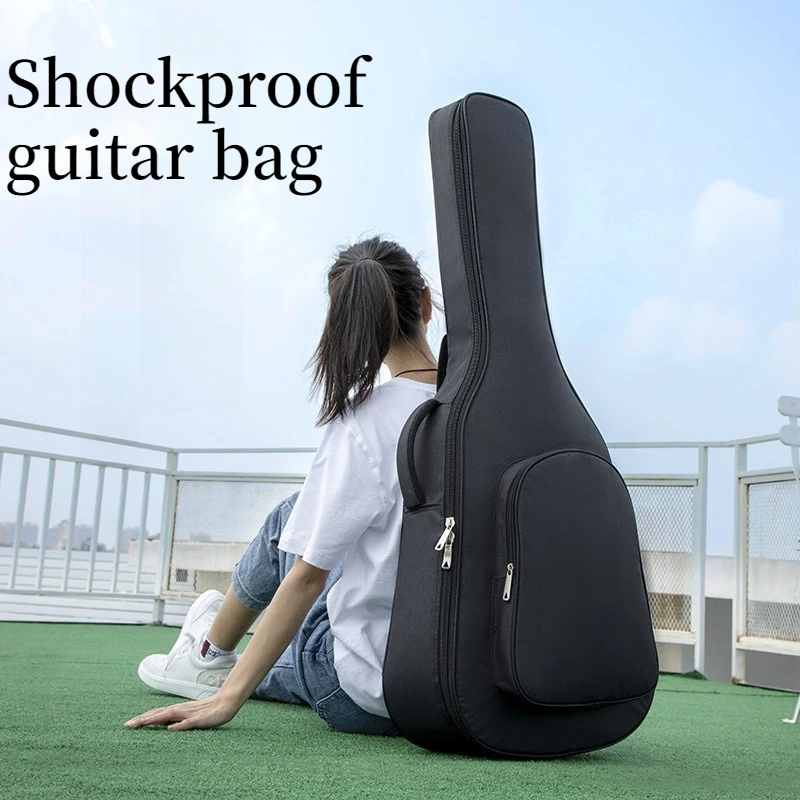 

39 Inch Oxford Cloth Guitar Bag Thickened Shockproof Waterproof Shoulders Portable Guitar Bag Musical Instrument Accessories