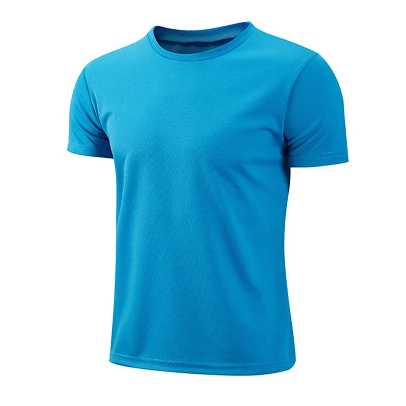 2026 Neues Herren-T-Shirt, einfarbig, lässig, für Sport, Übungen, kurzärmelig, leicht, für Marathon, Sommer, schnell trocknende Mesh-T-Shirts