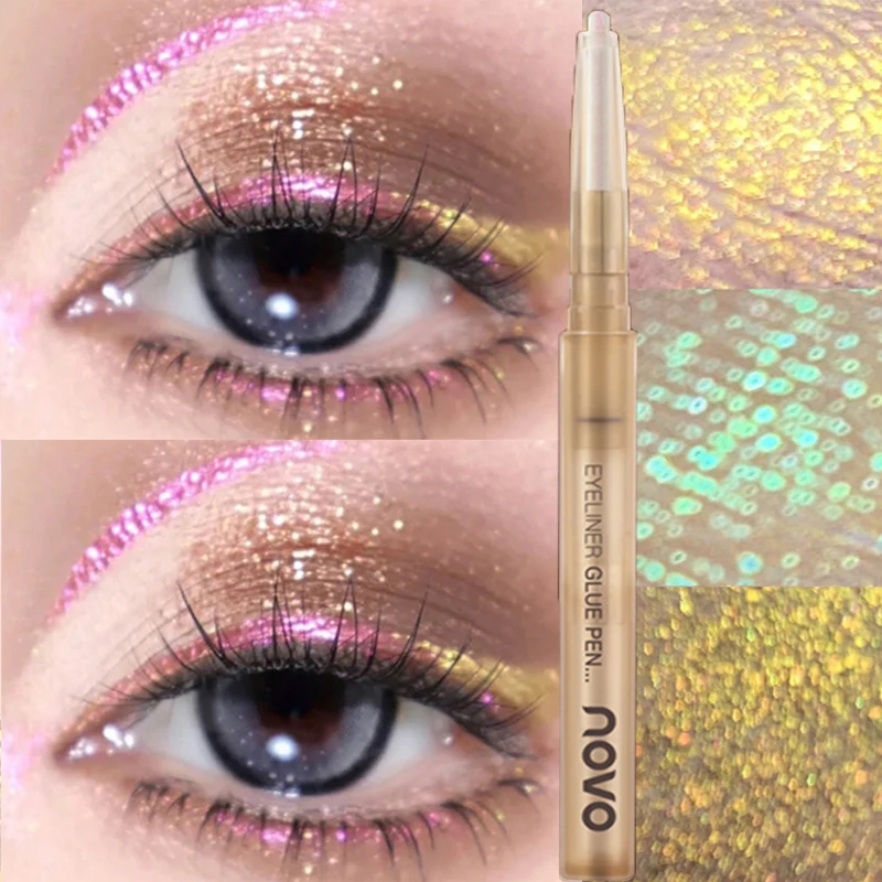 Błyszczący diamentowy Eyeliner żel wodoodporny refraktowy brokat metaliczny błyszczący rozjaśniający cień do powiek ołówek do oczu narzędzie do makijażu