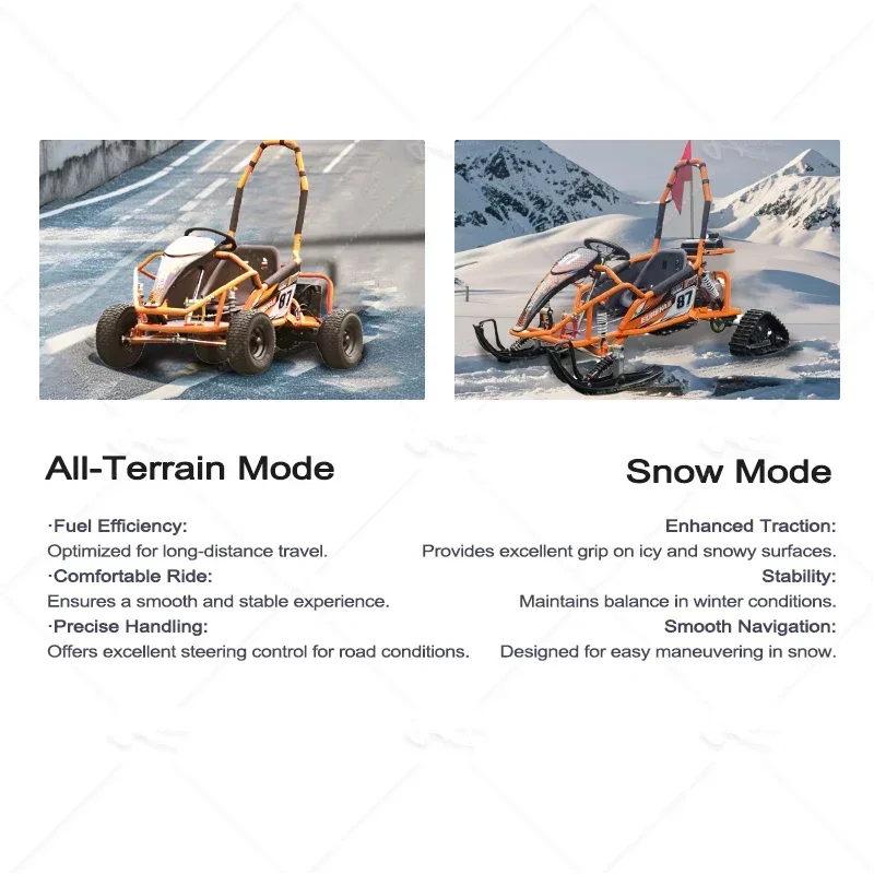 Cheap CE Certificate Kids Snowmobile Chain Drive Kids Professional Gas Powered Electric Racing Go Kart