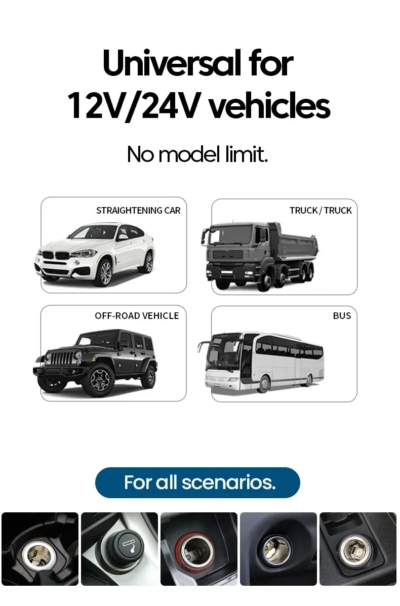 Typ-C Handy-Autoladegerät 7-in-1 mit Erweiterungskabel, Dual-Port USBPD Schnellladegerät für Zigarettenanzünder im Auto – Detail 12