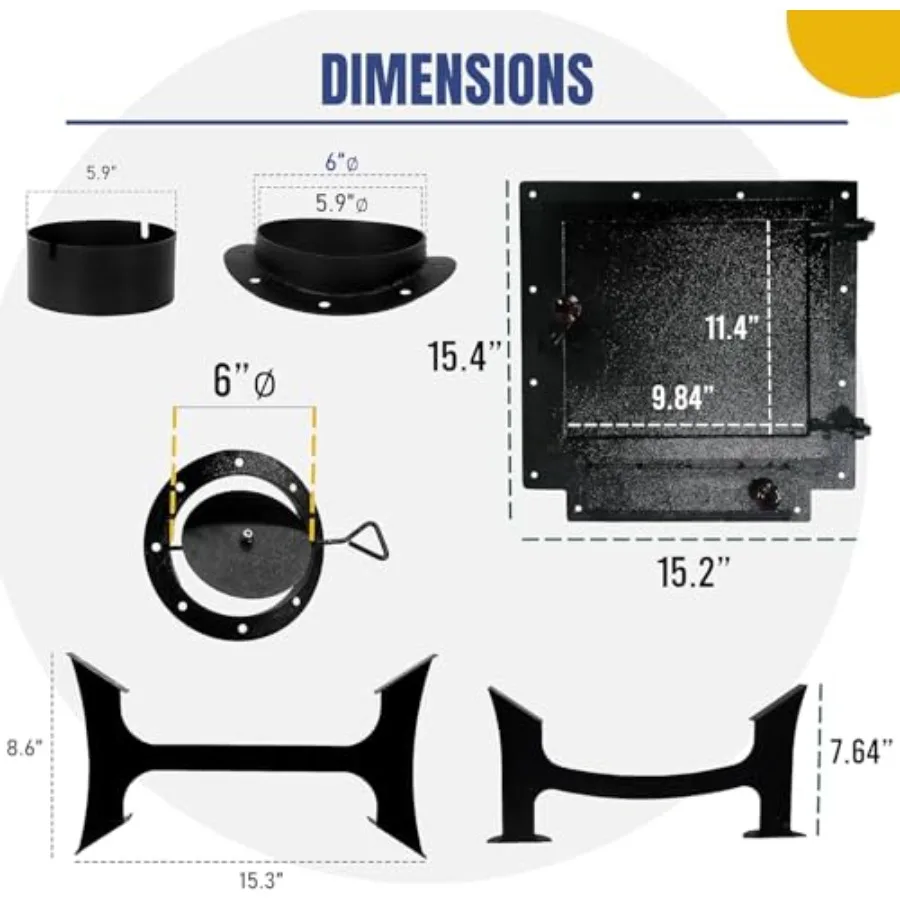 طقم موقد برميل مزدوج طقم موقد للتخييم برميل فولاذي عالي التحمل مع باب موقد لـ 30 إلى 55 جالون طبل موقد الخشب مثالي لتقوم بها بنفسك زيت B