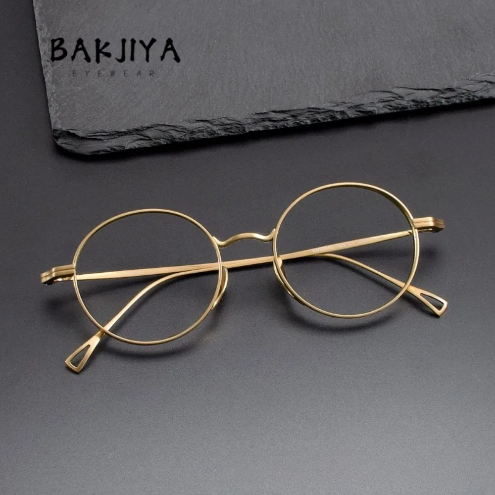 2026 Ultra-light Pure Titanium Eyeglasses Frame Men Retro Small Size Wide Brim Round Glasses Frame Women Japanese Luxury Eyewear