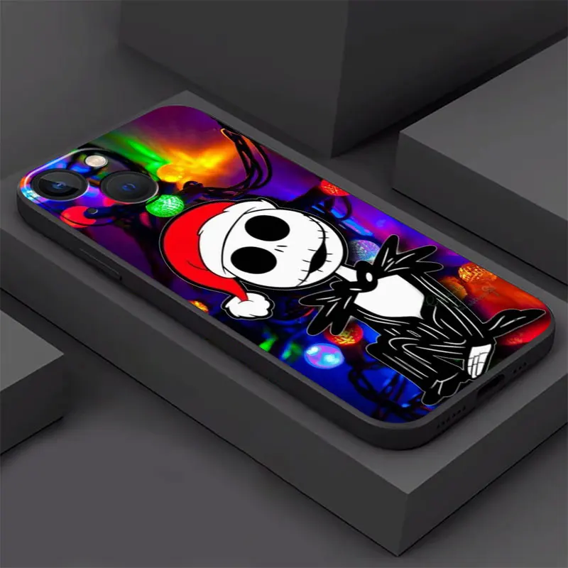 Funda For Apple iPhone 13 11 Pro Max 14 Plus 12 Mini Phone Case XR 7 8 X XS SE 6 6S 15 Soft Back Cover Disney Jack Skellington