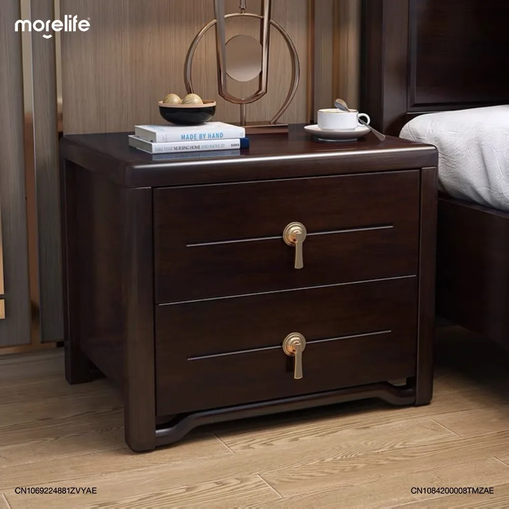 

New Chinese Style Solid Wood Bedside Tables Modern Simple Bedroom Bedside Storage Cabinets Furniture Bedroom Nightstands K01