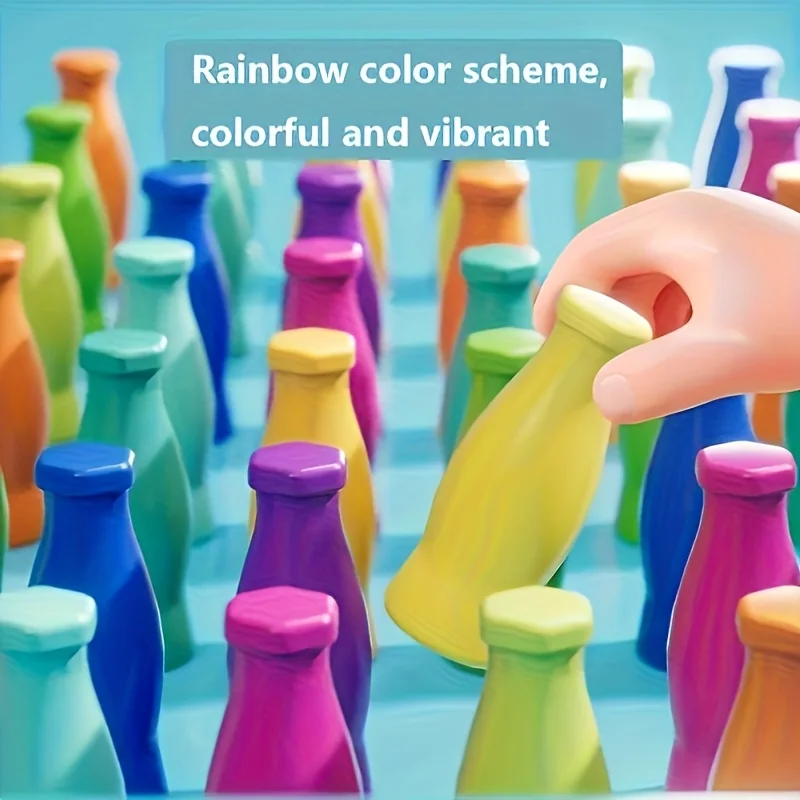 مجموعة تخمين مكونة من 21 زجاجة ممتعة - تتضمن 20 زجاجة ملونة وصندوق واحد، وتعزز مهارات التفكير المنطقي للبالغين، لعبة مطابقة الألوان #5