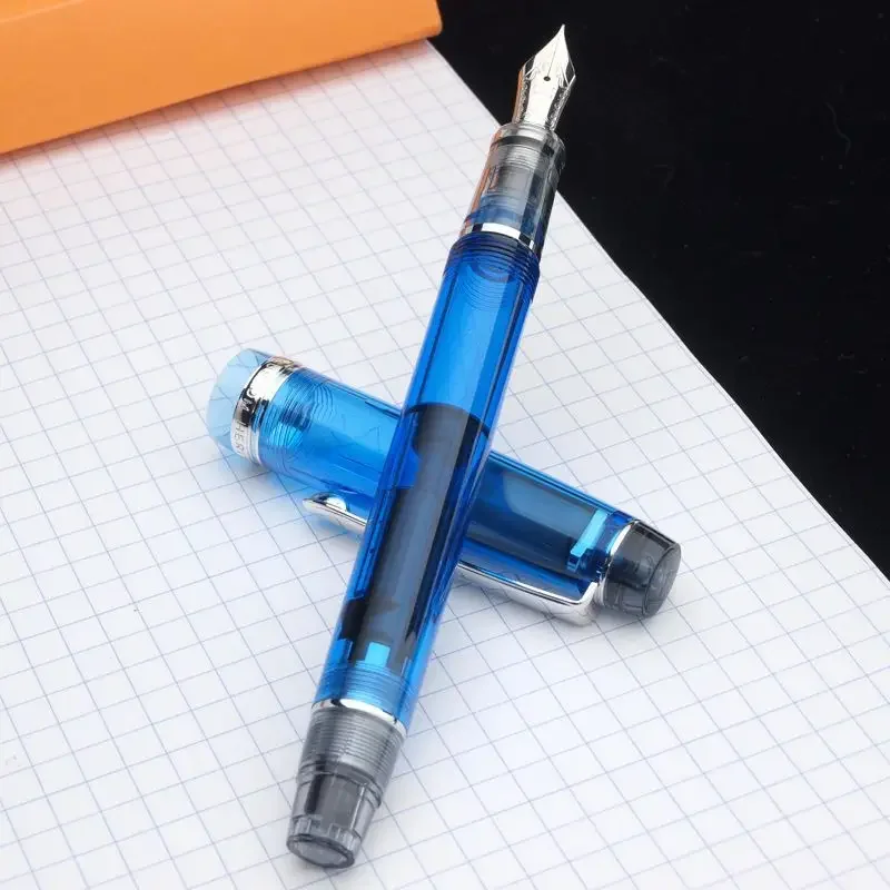 Original Pilot CUSTOM HERITAGE 92 transparent piston Inking  Multi-hole pen fountain pen  color test Demonstration blue