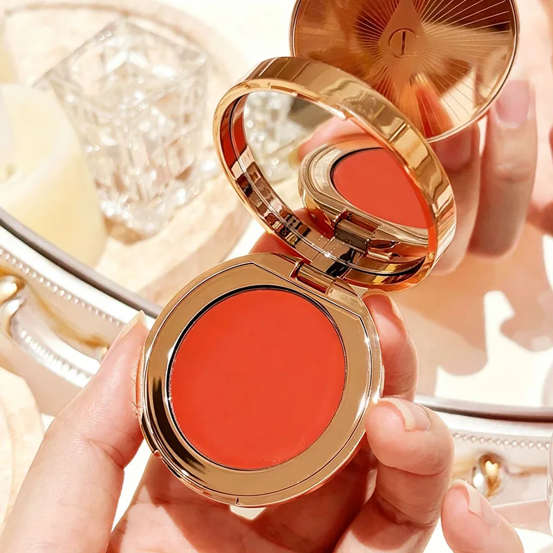 CT Lip Cheek Dual-use Blusher Cream Two Color Highlight Powder Waterproof Blusher And Two-color Highlights Blusher Dish Makeup